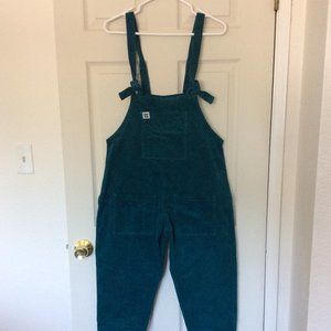 Lucy and Yak teal corduroy overallls